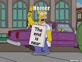 Homer: The end is near meme template