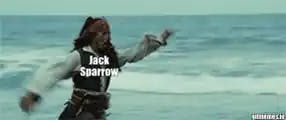Jack Sparrow chased by natives meme template